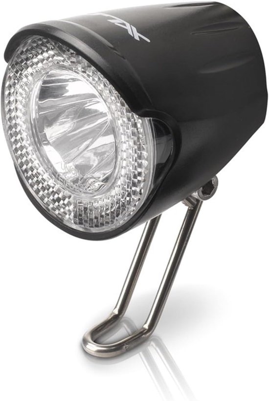 Voorlamp Fiets - Fietsverlichting LED - Veilig Fietsen - Dynamo Aangedreven - 10x6x4 cm - Zwart