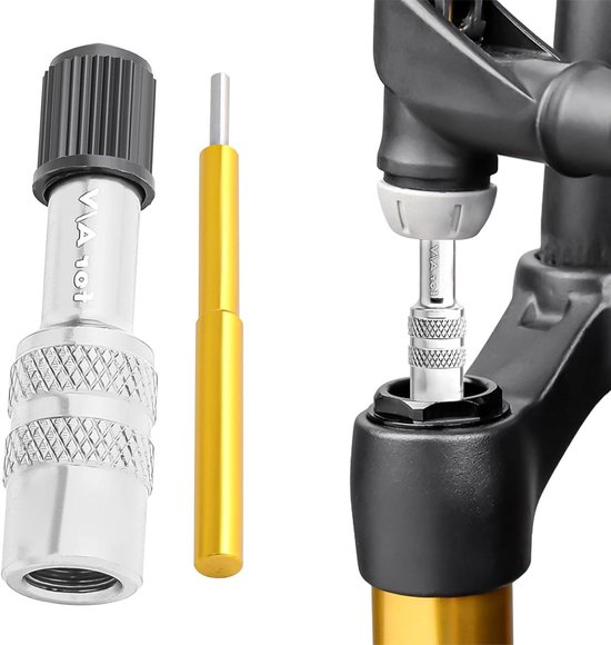 Voorvorkventieladapter Fiets - Schokpomp Adapter - Fietsbanden Oppompen - Geïntegreerde Afdichtring - 47.3 x 11.3 mm - Zilver