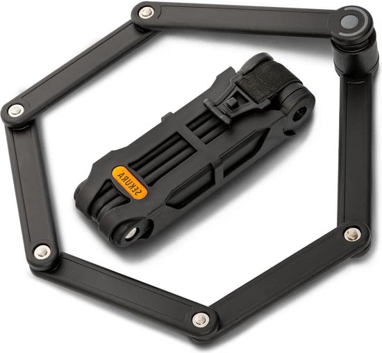 Vouwslot fiets - veilige diefstalbeveiliging van gehard staal - 85 cm lengte - incl. houder - e-bike motorfiets van Merkloos