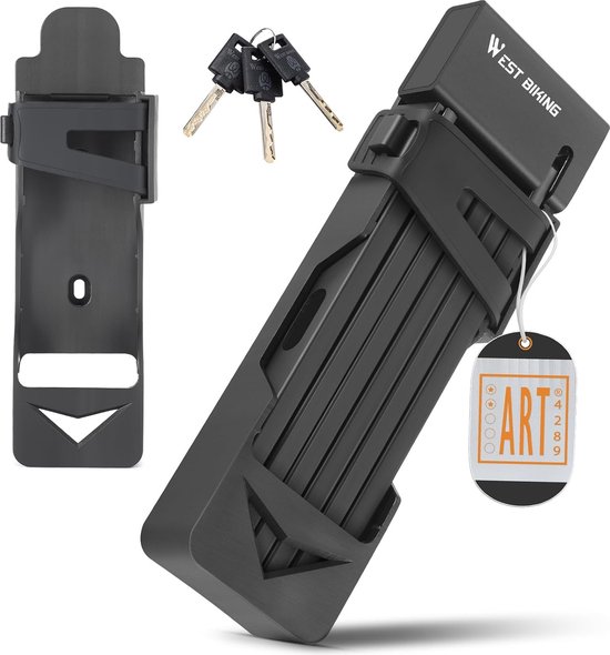 Vouwslot, fietsslot, 100 cm, hoge veiligheid met houder en 3 sleutels, vouwslot voor e-bike, scooter, MTB, trekkingfiets, racefiets, motorfiets van SPGOOD