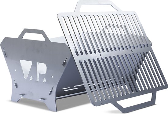 V.P. Inschuifbare BBQ - Barbecue Barbecue - RVS - Kampeer BBQ - reis BBQ van V.P.