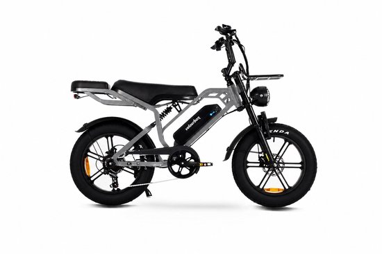 VU20 PRO – Velo Urban Fatbike – 20 inch – 60–80 km Actieradius – Hydraulische Remmen – LED-verlichting Grijs