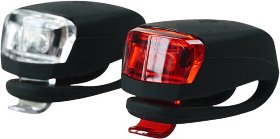 Walfort Fietsverlichting Set – krachtige LED voor/achter – Waterbestendig – Silicone – Inclusief Batterijen – Zichtbaar tot 20 m – Veilig Fietsen in Donker