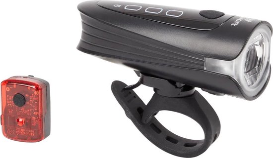 Walfort oplaadbare fietslampenset - 130 lumen - voorlamp - achterlamp - fietsverlichting - 14 uur accuduur