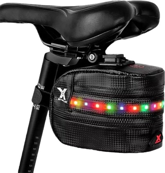 Waterbestendige Zadeltas voor Fiets + Lamp - Fietstas - Fiets - Waterdicht van Merkloos