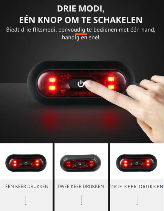 Waterdicht LED Achterlicht voor Motor- en Fietshelm - Veiligheidssignaal en Waarschuwing - Moto Helmlicht - LED Fiets- en Motorhelmlicht - Achterlicht met Veiligheidssignaal