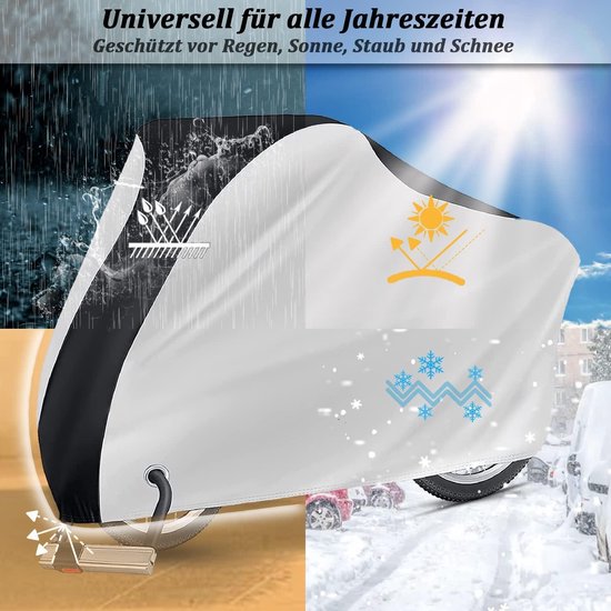 Waterdichte 210D Oxford-weefsel fietsafdekking - scheurbestendig - zonwering - regenbescherming - voor 2 fietsen e-bike fietshoes