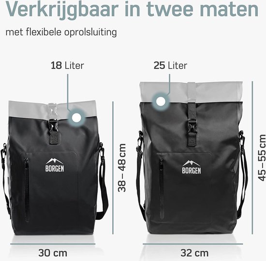 Waterdichte Dubbele Fietstassen - Paars, BikyBag Classic CW Double Bicycle Bag van BikyBag
