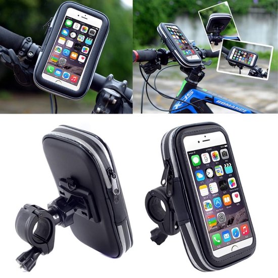 Waterdichte Fiets Smartphone houder – Fiets Houder Telefoon – Fiets stuur tas – 4.7 inch - – Geschikt voor o.a. iPhone 7+ / iPhone 6 /  Samsung Galaxy S8+ / Huawei P9+ - Maat L van Merkloos