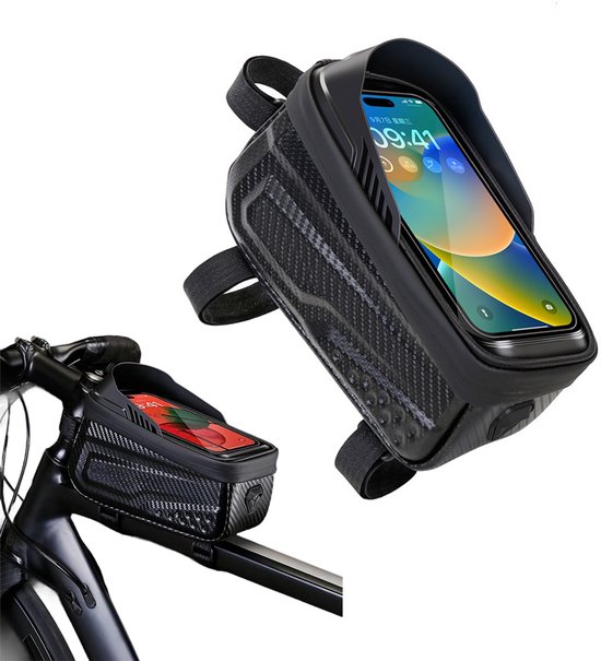Waterdichte Fietstas - Met Gevoelig Touchscreen - Fietsframetas - Fietstassen - Fiets Telefoonhouder - Waterproof - Fietsframe Tas - Opergruimte - Mtb/Mountainbike/Racefiets Tas Houder Frame Tasje