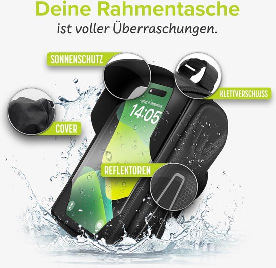 Waterdichte frametas telefoonhouder voor op de fiets - ideaal voor navigatie - fietstas frame - fiets-telefoontas - fietsaccessoires van Lifebee