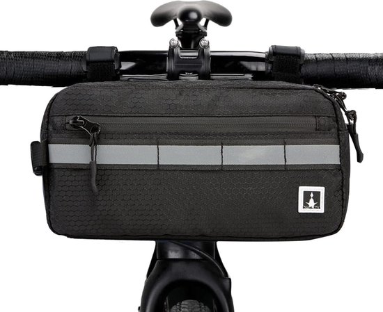 Waterdichte stuurtas, zwarte fiets-voortas, frame-opbergtas voor mountainbikes, pendelaars-schoudertas, professionele fietsaccessoires (zwart) van $