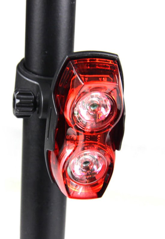 Waterdichte, superheldere LED-achterlicht Geschikt Geschikt voor de fiets, extern waarschuwingslicht met rood licht, werkt op 2 AAA-batterijen en heeft 3 verlichtingsstanden.