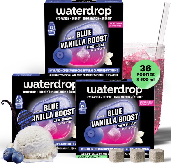 waterdrop Microenergy Blue Vanilla Set Suikervrije Energie Drink Poeder Water Smaak Cafeïne Natuurlijk Caloriearm Focus Sport Werk Hydratie