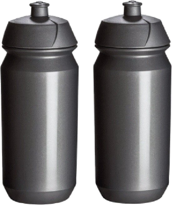 Waterfles 2x 500 ml Drinkbussen Bidon Grijs
