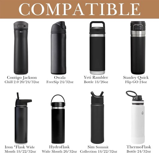 Waterfleshouder met Schouderband voor YETI, Hydroflask en Owala - Waterfles Sling Bag met Telefoonvak, Beige, One Size