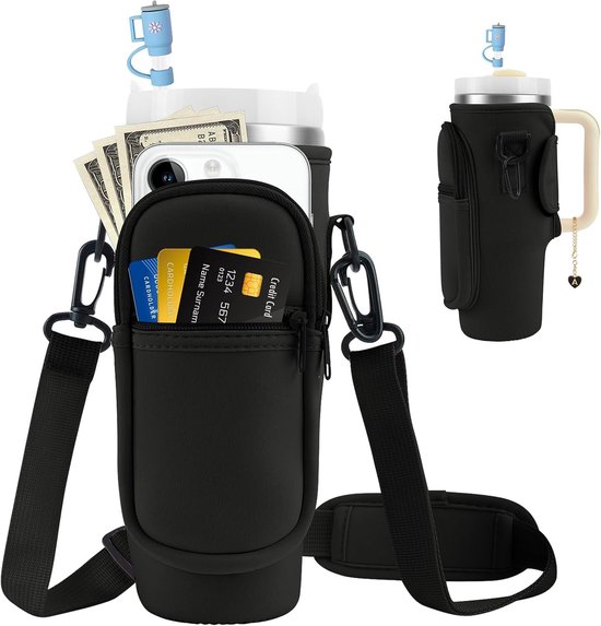 Waterflestas met telefoontasje en verstelbare riem- 122 ml-Stanley Cup accessoires-voor reizen, wandelen, hardlopen