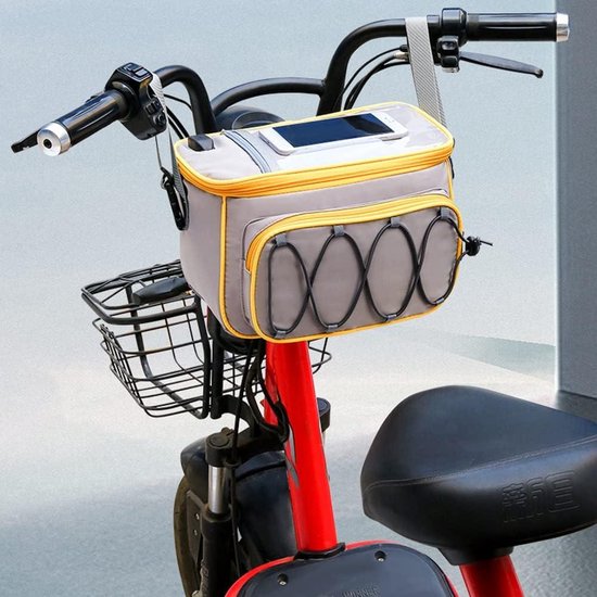 Waterproof Bicycle Handlebar Bag-Front Basket for Mobile Phone-Electric Bike Pushchair van Zacro
