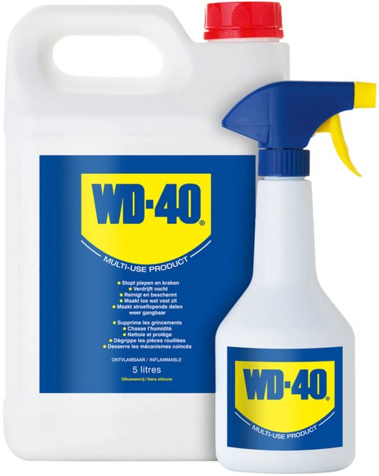 WD-40® Multispray Jerrycan - Trigger - Verdrijft vocht - Stopt piepen - Beschermt tegen roest - Verwijdert vuil - 5 Liter van Merkloos