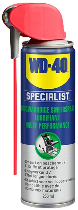 WD-40® Smeerspray - Met PTFE - Smart Straw - Bescherming tegen corrosie - Bestand tegen temperaturen -20°C en +100°C - 250ml van Merkloos