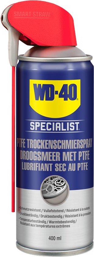 WD-40 Specialist® Droogsmeerspray met PTFE - 400ml - Teflon Spray - Smeermiddel - Beschermt effectief tegen dagelijkse slijtage