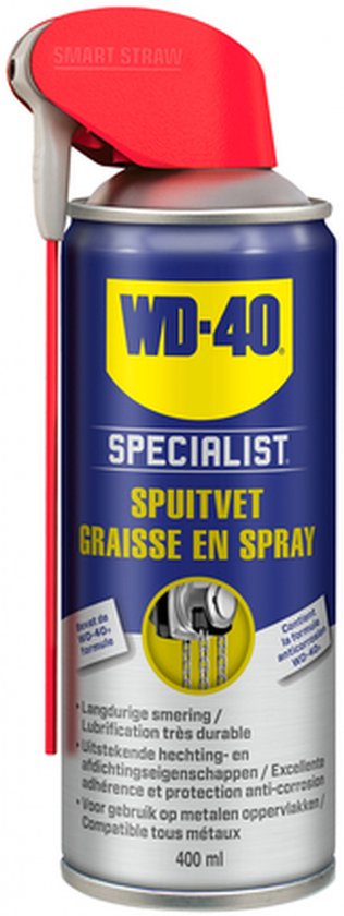 WD-40 Specialist® Spuitvet - 400ml - Smeervet - Smeermiddel - Langdurige smering, waterdicht, en anti-corrosie