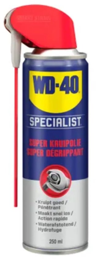 WD-40® Super Kruipolie - Voor gecorrodeerde of verroeste onderdelen - Dringt snel door - Waterbestendig - Voorkomt roest en corrosie - Smart straw -250ml van Merkloos
