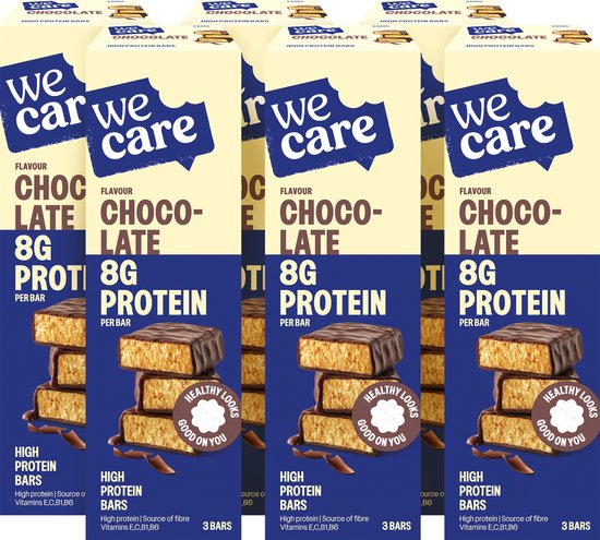 WeCare - High Protein Bars - Chocolade - 6 x 81 gr