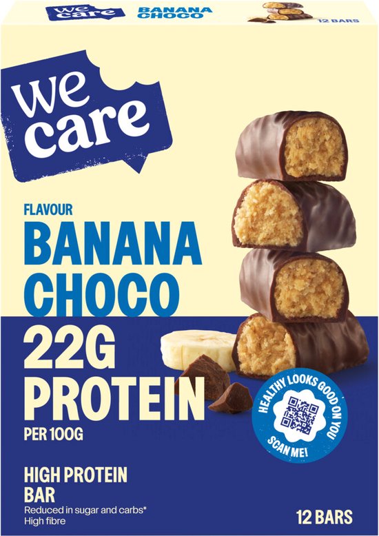 WeCare - High protein Bars - Chocolade Banaan - 1 x 372 gr
