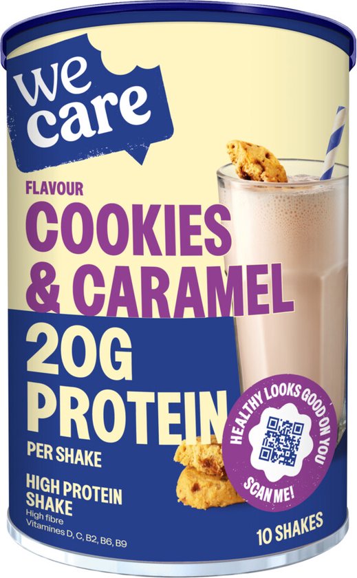 WeCare - High Protein Shake - Cookies Karamel 1 x 340 gr van Merkloos