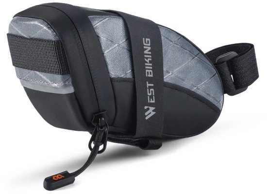 West Biking - Zadeltas voor Fiets - Micro/Mini (0.3L) - Waterafstotend & Ultralicht - Met Klittenbandbevestiging - Zwart/Blauw