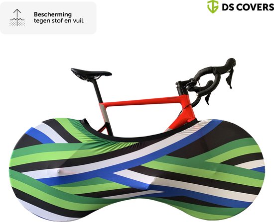 WHEEL fietssok van DS COVERS - Indoor - Stofvrij - Ademend - Stretch fit - Universeel MTB of Racefiets - kleur striped van DS COVERS
