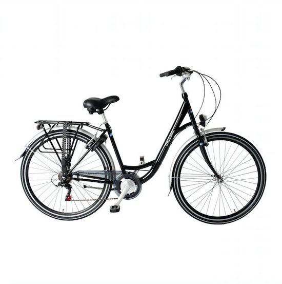 Wheelerz damesfiets 6 versnellingen glans zwart van Merkloos