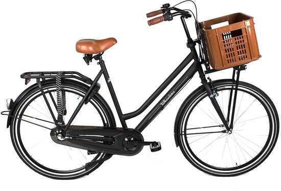 Wheelerz.nl transportfiets 26 inch matzwart | inclusief krat | GRATIS RIJKLAAR GELEVERD! van Wheelerz.nl