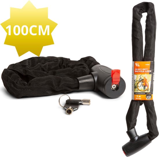 Wheelzone - Kettingslot/Hangslot voor o.a. Fiets/Scooter/Brommer - 100CM - Fietsslot - met 2 sleutels van WheelZone