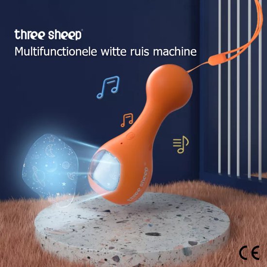 White noise Baby & Kind - Witte ruis machine met sterrenhemel - Multifunctioneel - Slaaptrainer - Huildetectie - Educatief en interactief - Witte ruis knuffel voor beter slapen & slaaphulp van Flow✨