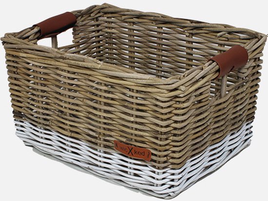 WICKED kratmand L grijs/witte onderkant (46x35x25) van WICKED