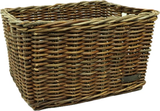 Wicked kratmand XL - rieten fiets mand bruin - 50x40x30 van Merkloos