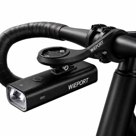 Wieport LED Voorlamp - Fietslamp - 800 Lumen - Oplaadbaar - Zwart