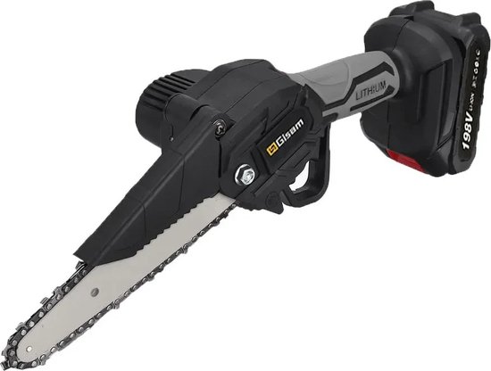 Wildor® Mini Kettingzaag - Elektrische Takkenzaag - Snoeizaag - Houtzaag - Handkettingzaag - Boomzaag - Zaagmachine - Heggenschaar - 2 Accu's - 4 kettingen - Opbergkoffer - Zwart van Wildor