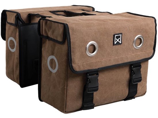 Willex Dubbele canvas tas 46 liter Bruin van Willex