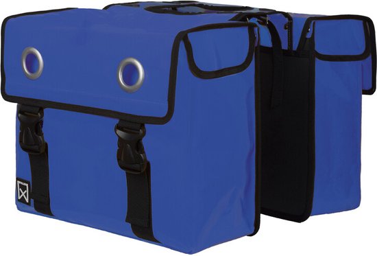 Willex Dubbele Fietstas - Bisonyl - Blauw - 52L - Universele Bevestiging van Merkloos