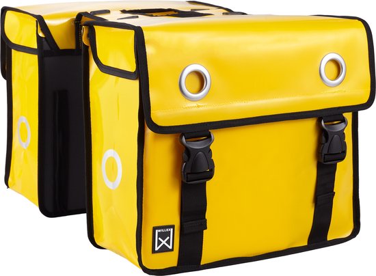 Willex Dubbele Fietstas - Bisonyl - Geel - 40L - Universele Bevestiging van Merkloos