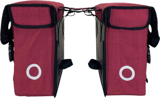 Willex Dubbele Fietstas - Canvas - Reflectie - 46 liter - Universele Bevestiging - Rood