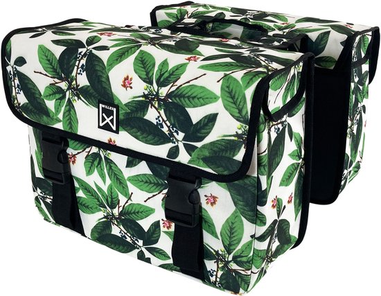 Willex - Dubbele Tas - Metropolis - Green Leaves - Universele Bevestiging - 34 liter van Merkloos