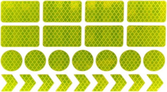 Winkrs® Reflecterende Veiligheids stickers Geel - Reflectie tape voor in het verkeer - Maak wandelwagens, koffers, buggy's, skelters, helms, fietsen etc goed zichtbaar - Fietsreflector van Winkrs