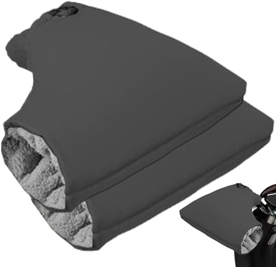 Winter Handmoffen - Extra Gewatteerde Fietswanten - Handmoffen - Fietshandschoenen - Fietsmoffen - Scooter Handschoenen - Winddicht - Waterbestendig - Geschikt voor Fietsen, Motoren en Scooters - Handverwarmers - 30x35cm - Zwart