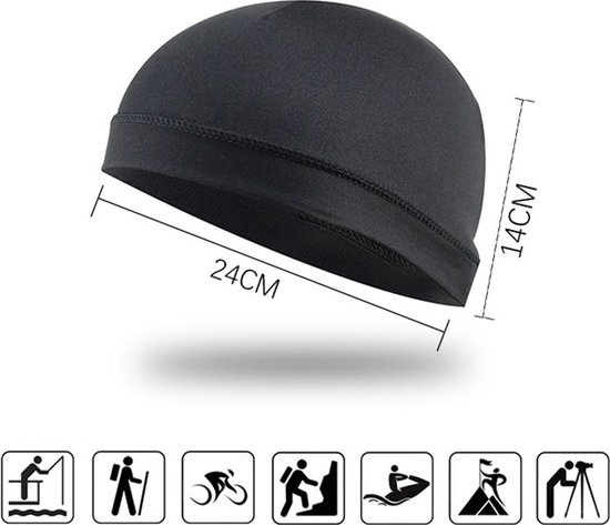 WiseGoods Luxe Anti Zweet & UV Muts Outdoor - Fietsmuts - Helmmuts - Fiets Mutsen - Caps Voor Fietsen - Cap Heren / Dames - Zwart