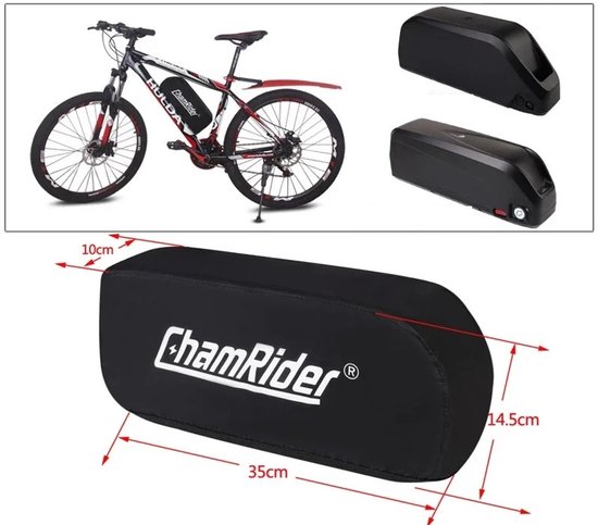 WiseGoods Premium Beschermhoes Voor Bagagedrager Accu - Geschikt Voor Elektrische Fiets - E-Bike Accessoires - Regenhoes - Zwart van WiseGoods