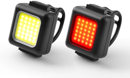 WiseGoods Premium LED Fietslamp Set Oplaadbaar Voor & Achterlicht - COB Fietskoplamp -Noodlamp Fietsen / Kamperen Outdoor